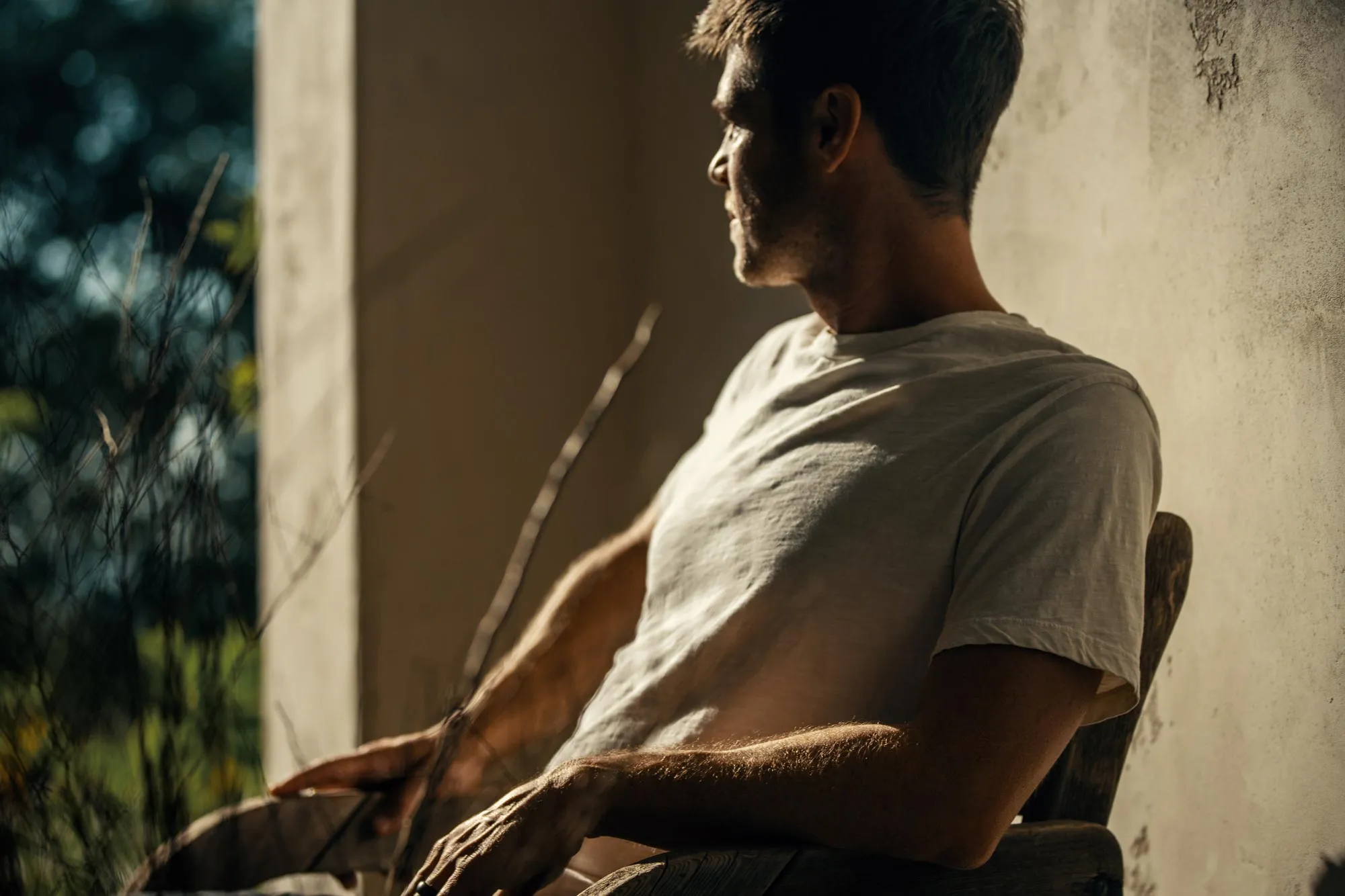 ASHER STANDARD SLUB TEE - VINTAGE WHITE sold by Cave and Post product image thumbnail 4