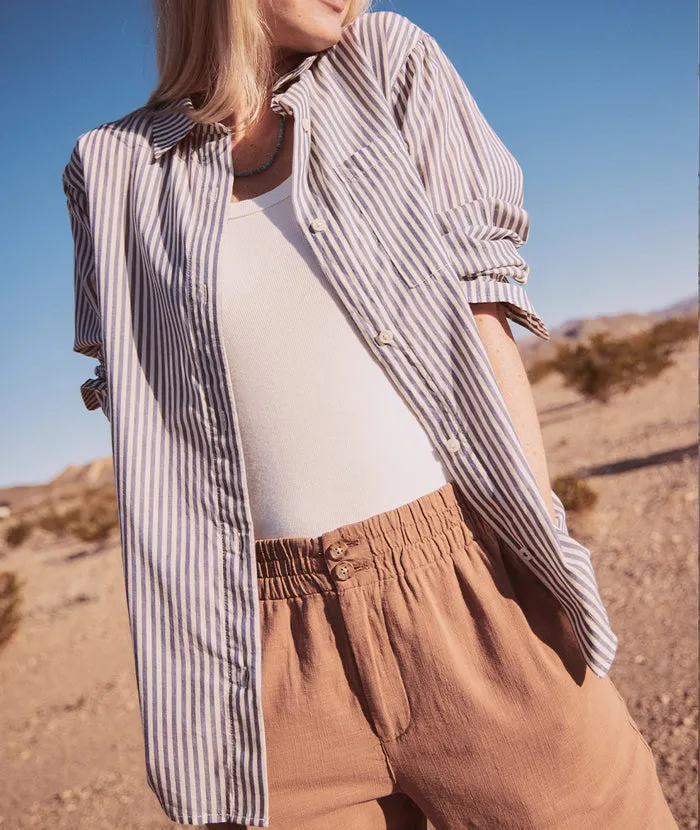Abbey Relaxed Button Down - Skipper Blue Stripe sold by Cave and Post product image thumbnail 2
