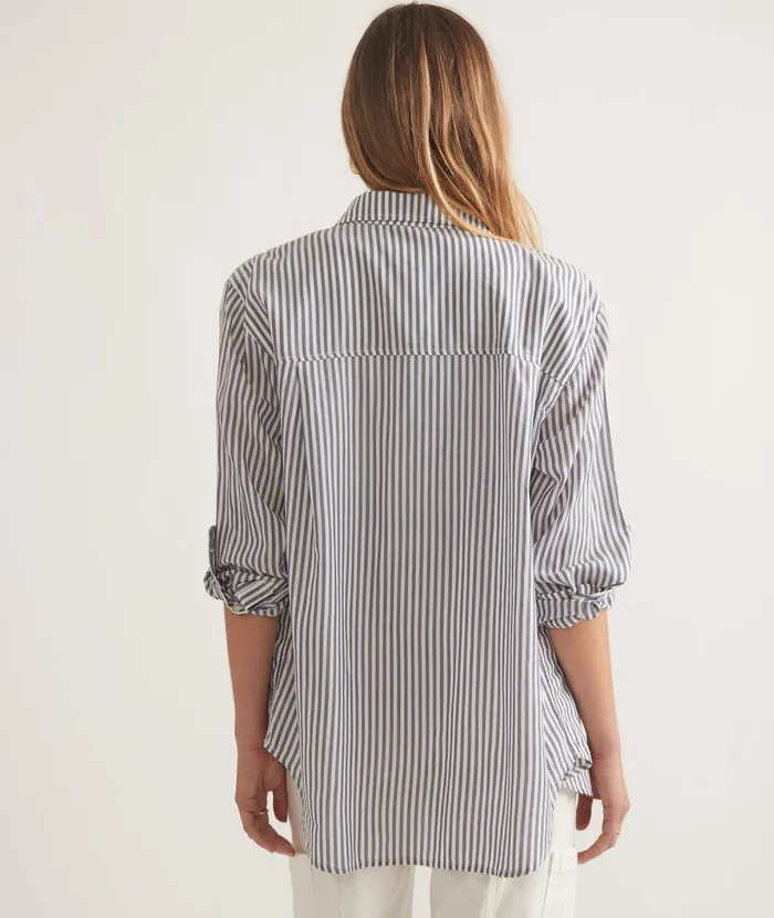 Abbey Relaxed Button Down - Skipper Blue Stripe sold by Cave and Post product image thumbnail 5