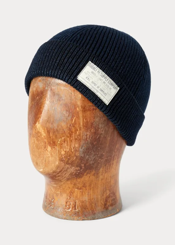 RRL Indigo-Dyed Cotton Watch Cap Navy sold by Cave and Post