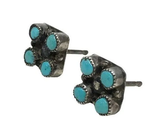 Vintage Sterling and Turquoise Earrings sold by Cave and Post