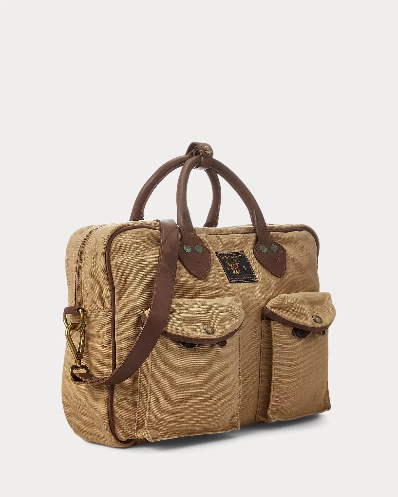 RRL Leather-Trim Canvas Briefcase sold by Cave and Post product image thumbnail 2