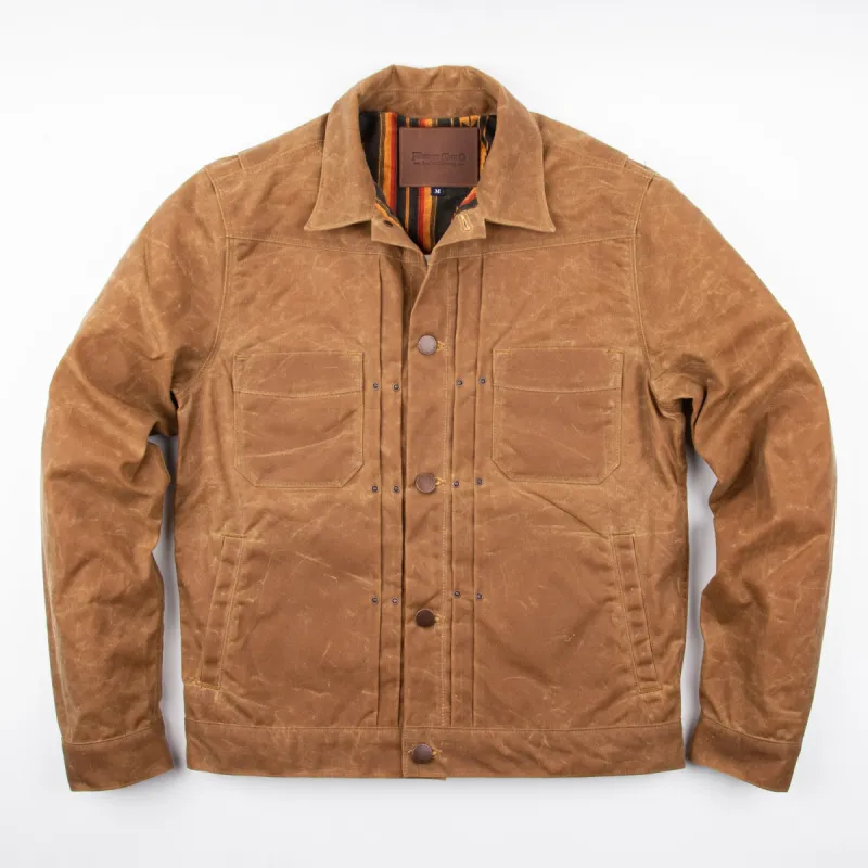 RIDERS JACKET WAXED CANVAS - RUST sold by Cave and Post