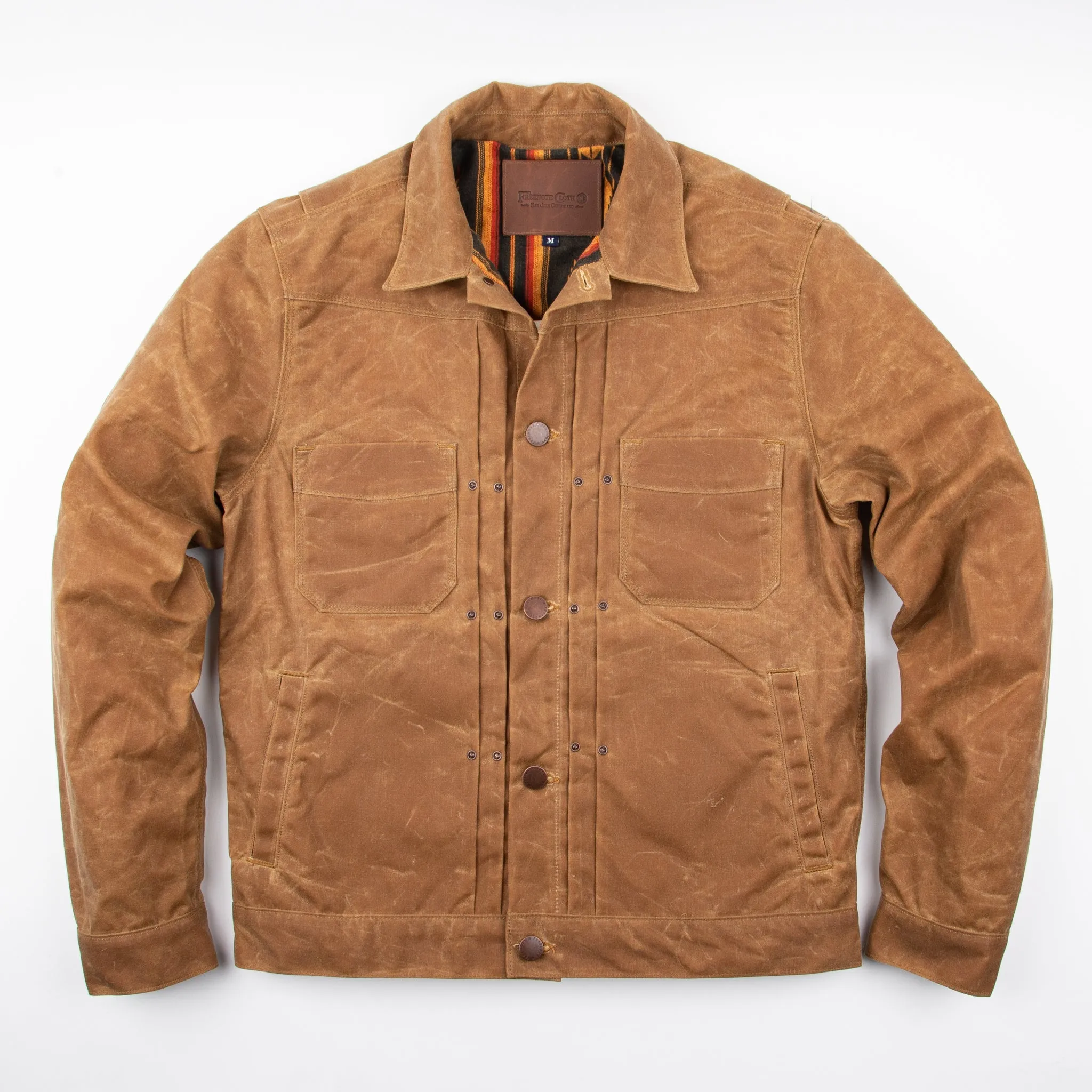 RIDERS JACKET WAXED CANVAS - RUST sold by Cave and Post