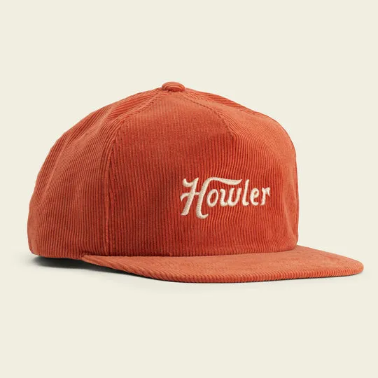 Howler Script Snapback - Orange Corduroy sold by Cave and Post