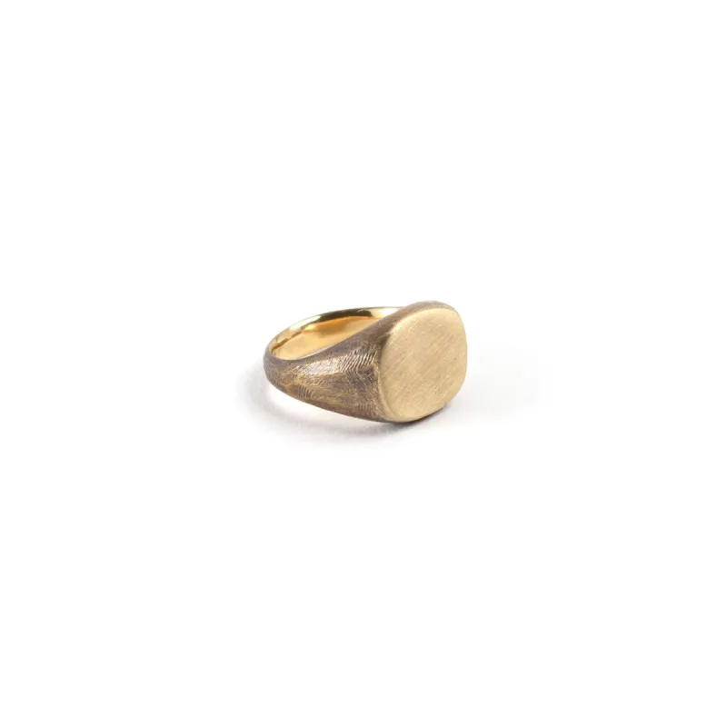 Signet Ring - Brass/Work Patina sold by Cave and Post