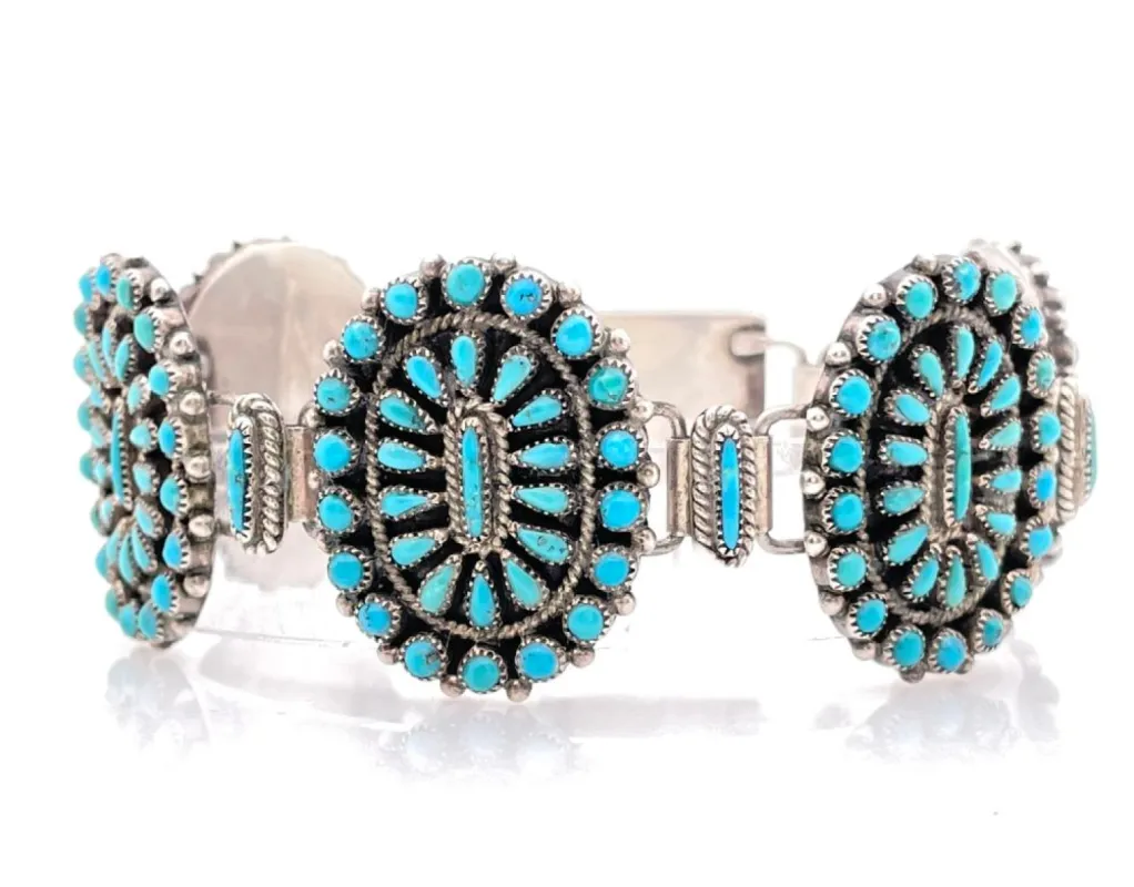 Vintage Judy Wallace Sterling Silver Petite Point Bracelet sold by Cave and Post