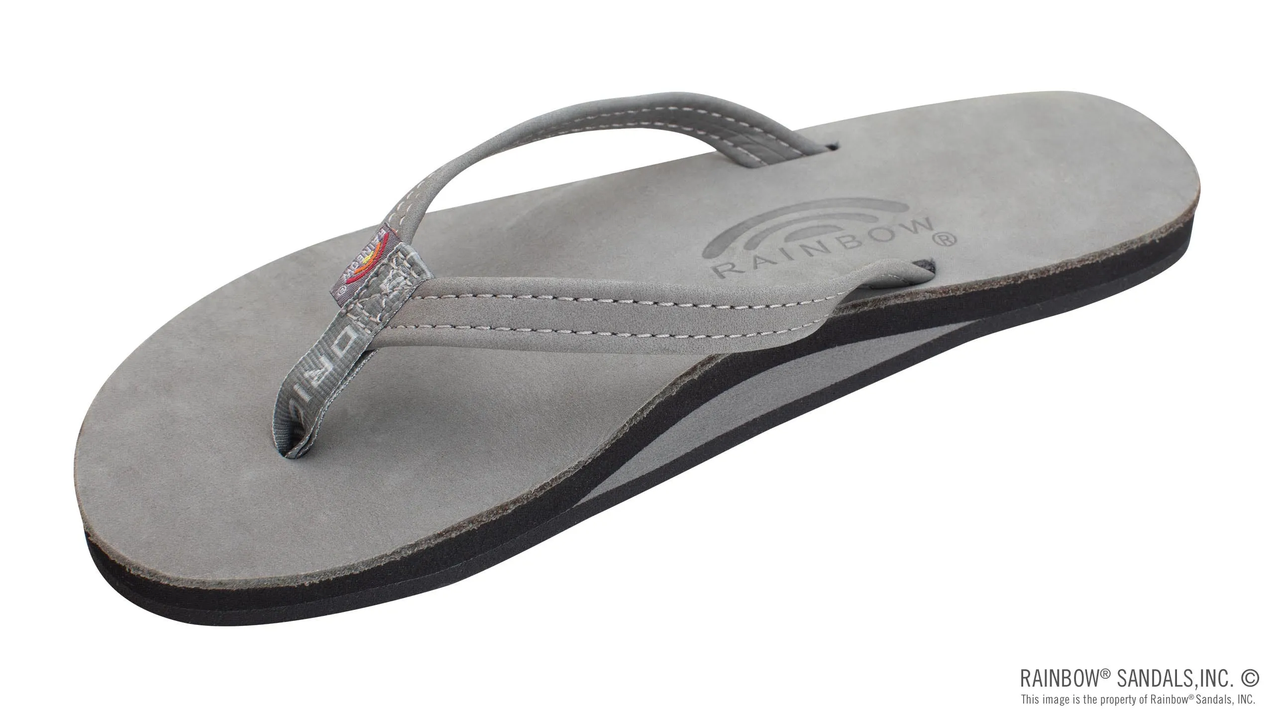 Single Layer Premier Leather with Arch Support and a 1/2" Narrow Strap - Grey sold by Cave and Post