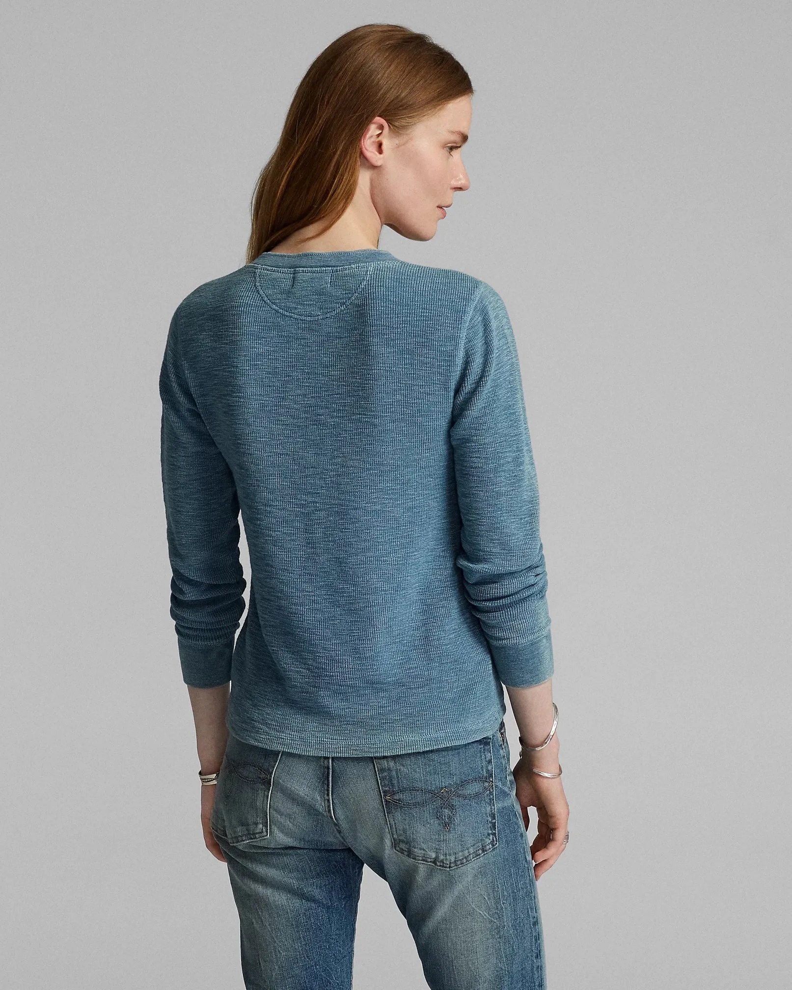 RRL Stretch-Cotton Waffle Henley - Women sold by Cave and Post product image thumbnail 4