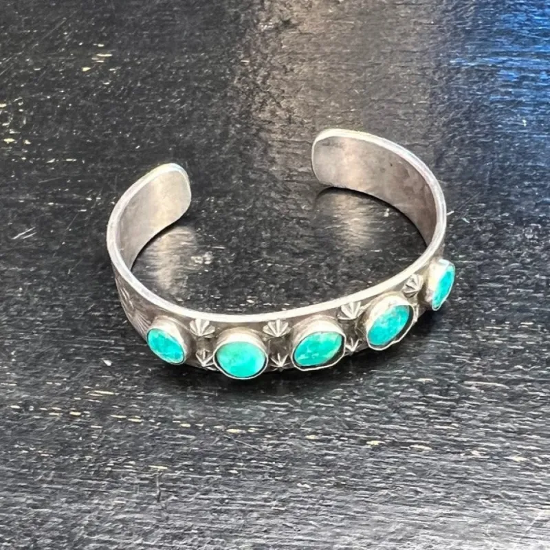 Vintage Sterling and Turquoise Cuff sold by Cave and Post