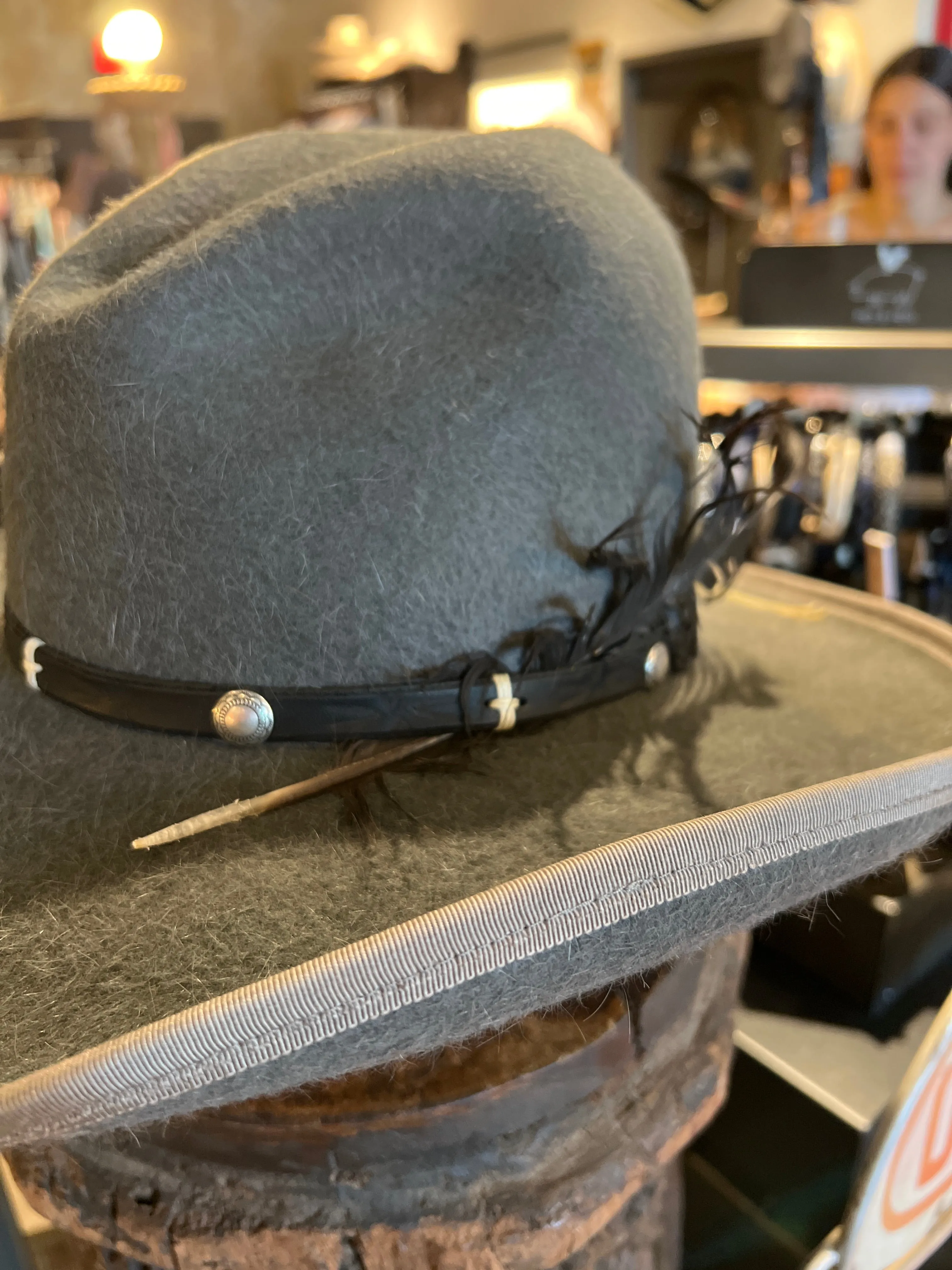 Gus Crown Custom Furry Felt Hat By Spur Hat Co. - Size 7 sold by Cave and Post product image thumbnail 2