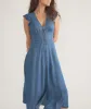 Camila Midi Dress - Chambray sold by Cave and Post