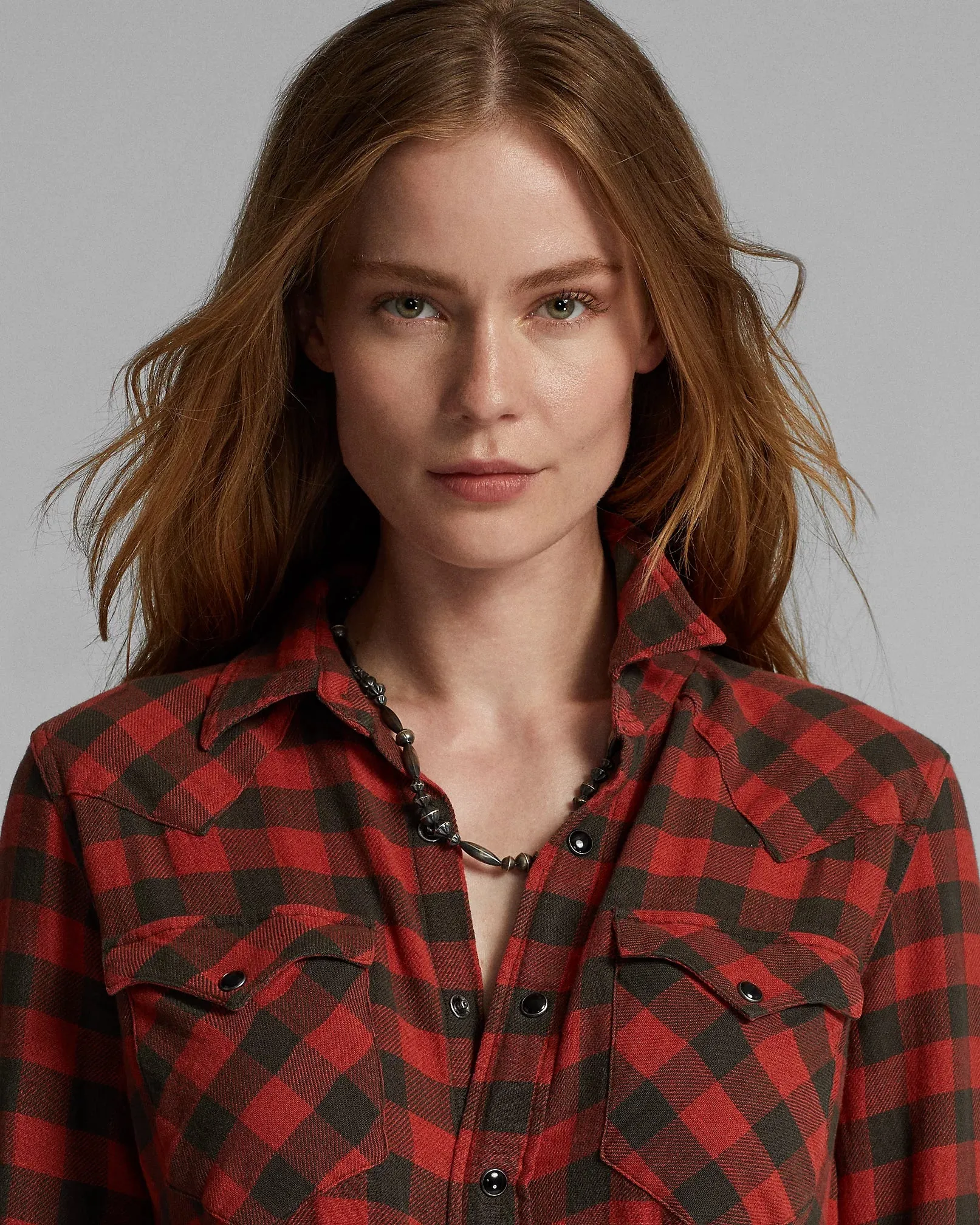 RRL Plaid Cotton-Linen Western Shirt - Women sold by Cave and Post product image thumbnail 5