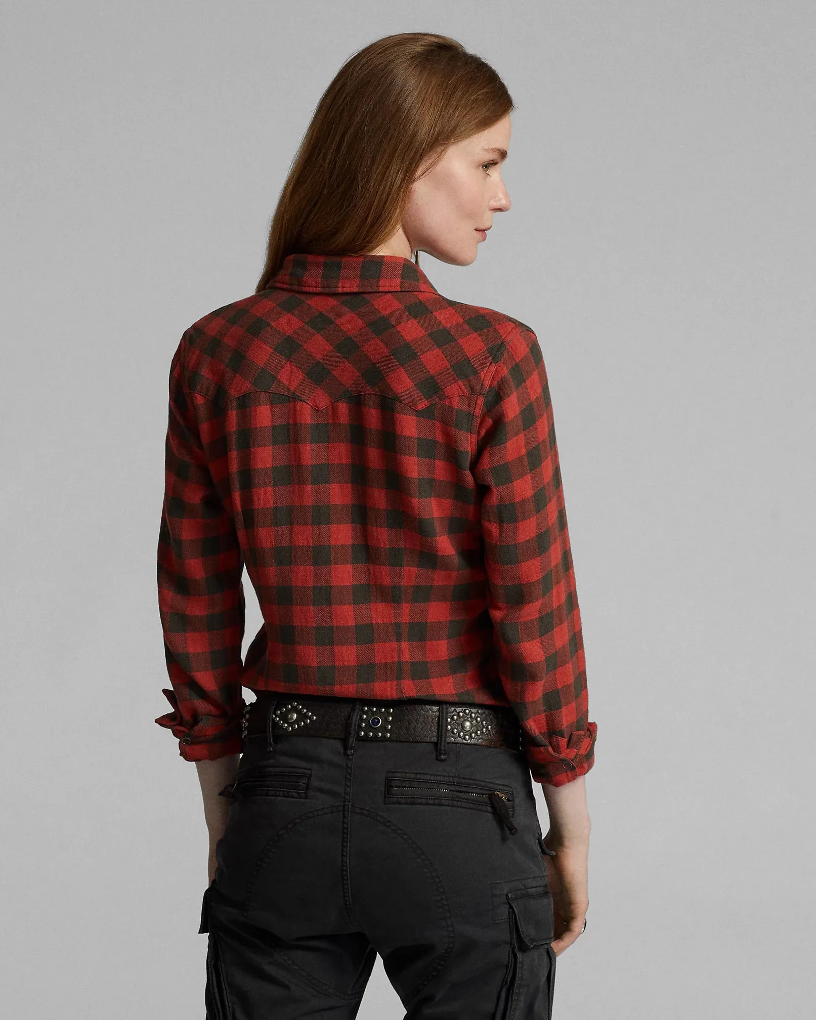 RRL Plaid Cotton-Linen Western Shirt - Women sold by Cave and Post product image thumbnail 4