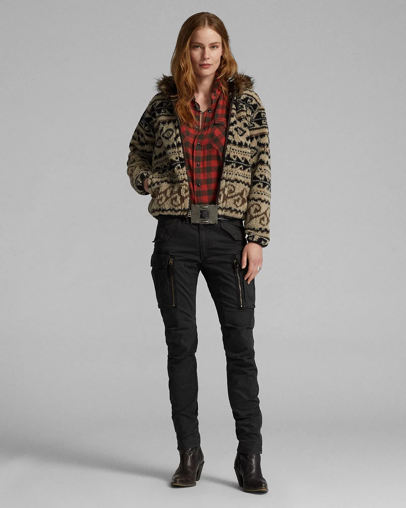 RRL Plaid Cotton-Linen Western Shirt - Women sold by Cave and Post product image thumbnail 3