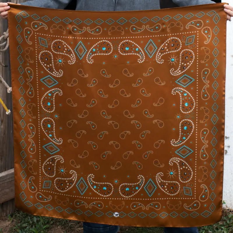 PRETTY PAISLEY LONG TALL SCARF - RUST made by Cave and Post