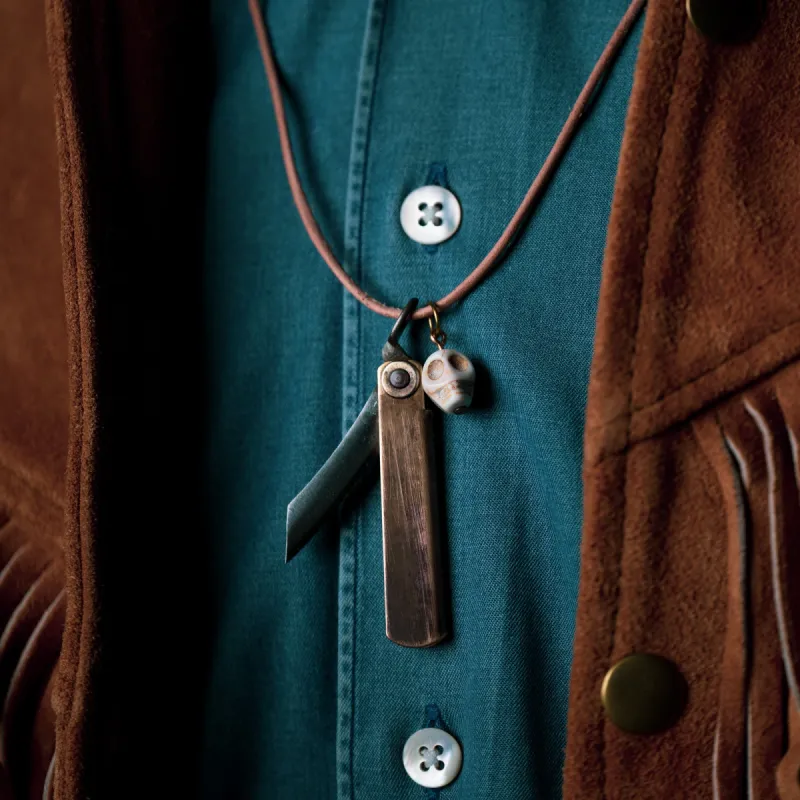 Little Lefty Mini Higo Knife Skull Necklace sold by Cave and Post