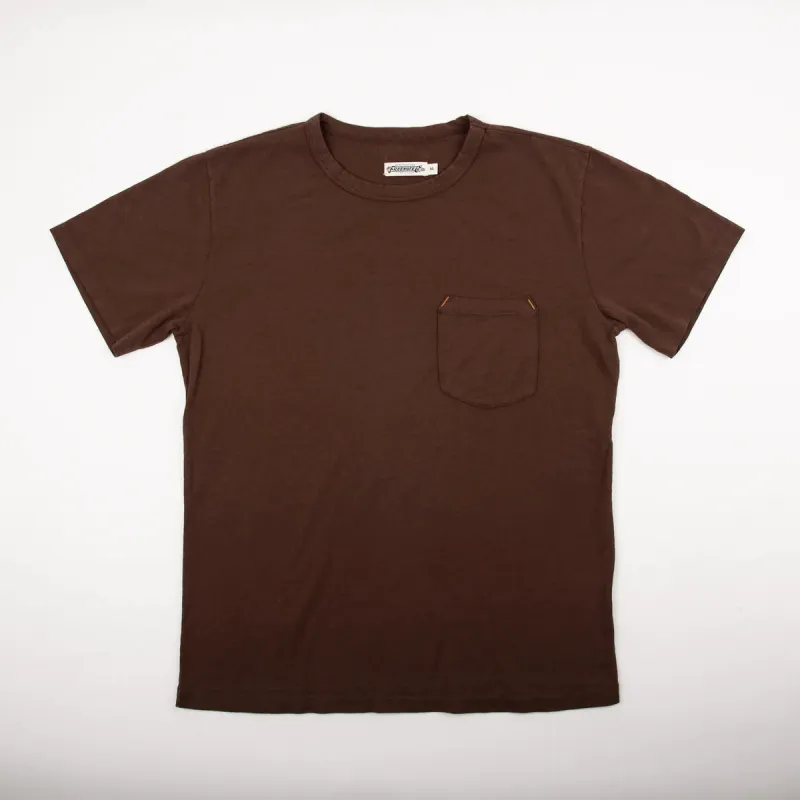 9 OUNCE POCKET T-SHIRT - CHOCOLATE sold by Cave and Post