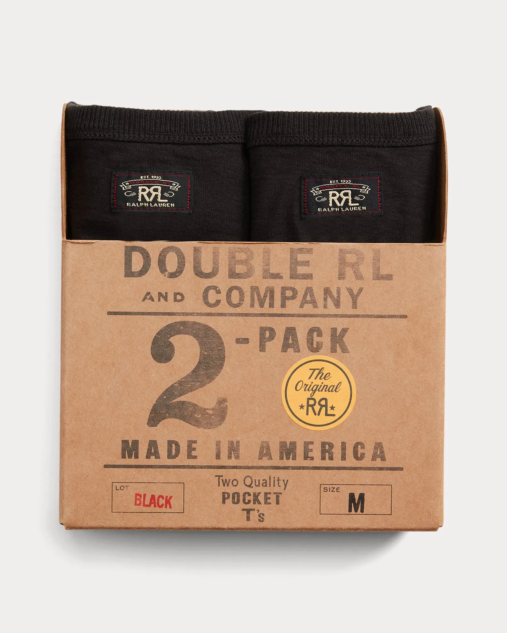 RRL Garment-Dyed Pocket T-Shirt 2-Pack - Black sold by Cave and Post product image thumbnail 4