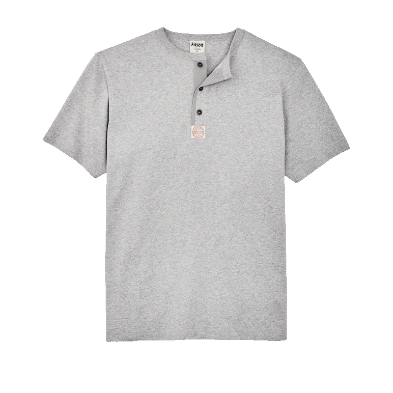 FRONTIER HENLEY T-SHIRT - HEATHER GRAY sold by Cave and Post product image thumbnail 4