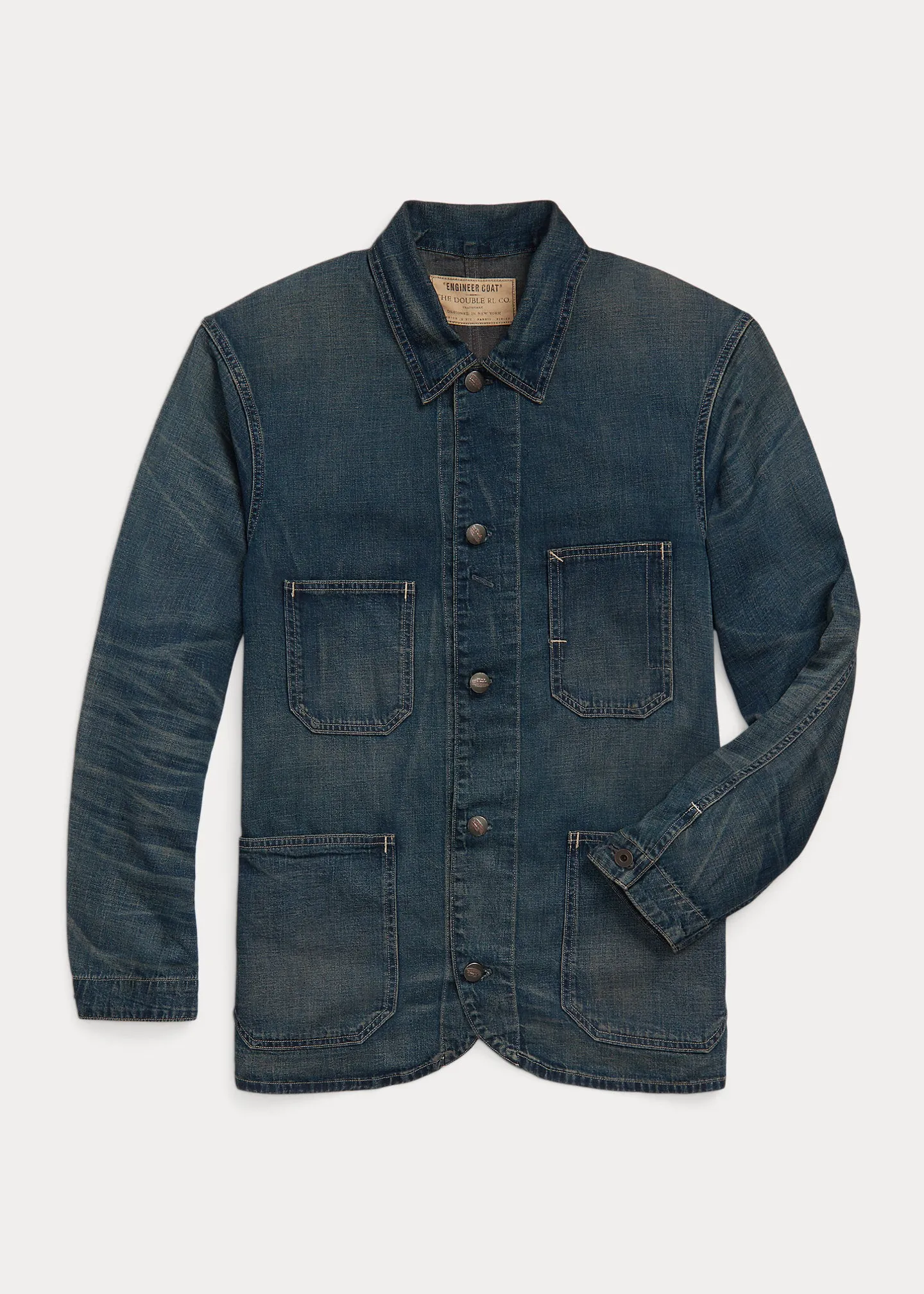 RRL Cotton-Linen Denim Engineer Jacket sold by Cave and Post