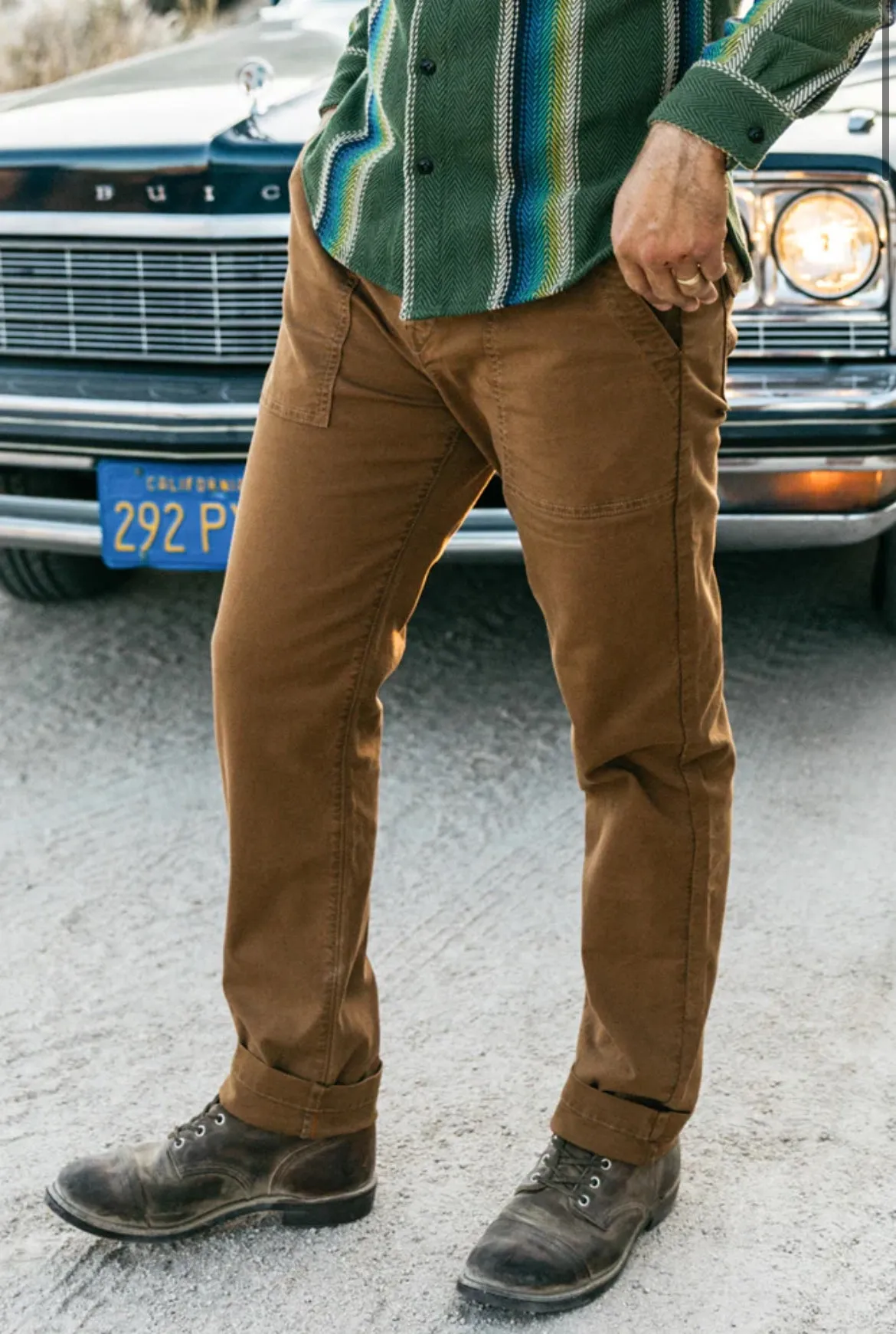 The Fatigue Pants Stretch Oxford - Whiskey sold by Cave and Post