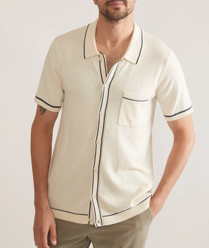 Wyatt Sweater Button Down - Ivory/Dark Indigo sold by Cave and Post product image thumbnail 5