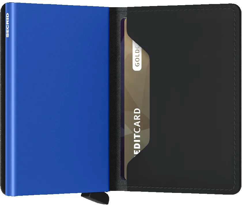 Slimwallet - Matte Black & Blue sold by Cave and Post product image thumbnail 3