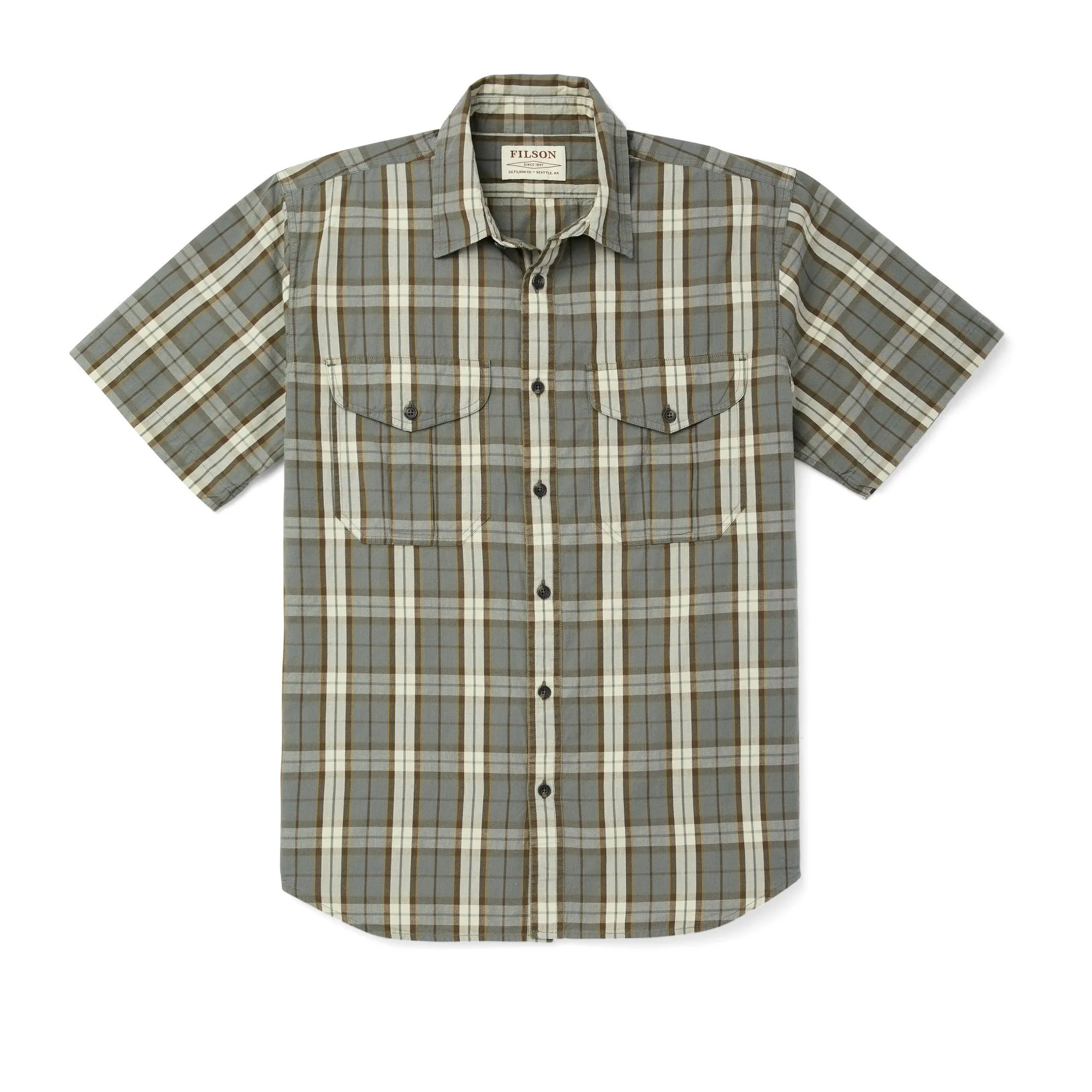 WASHED SHORT SLEEVE FEATHER CLOTH SHIRT - SAGE GREEN sold by Cave and Post