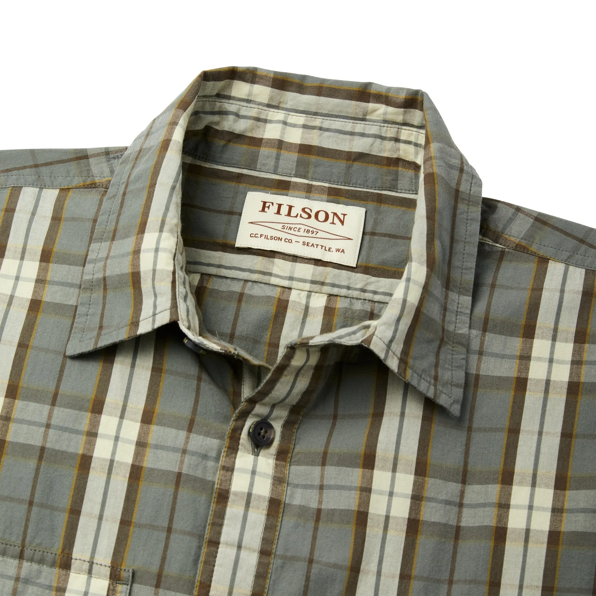 WASHED SHORT SLEEVE FEATHER CLOTH SHIRT - SAGE GREEN sold by Cave and Post product image thumbnail 4