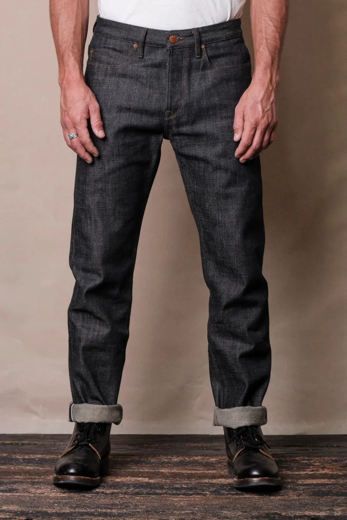 PORTOLA CLASSIC TAPER 20 OUNCE INDIGO DENIM sold by Cave and Post