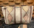 Artisan Made Beige Handwoven Wool Clutch sold by Cave and Post
