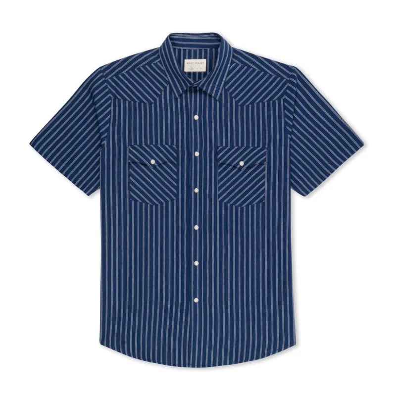 Indigo Selvedge Stripe sold by Cave and Post