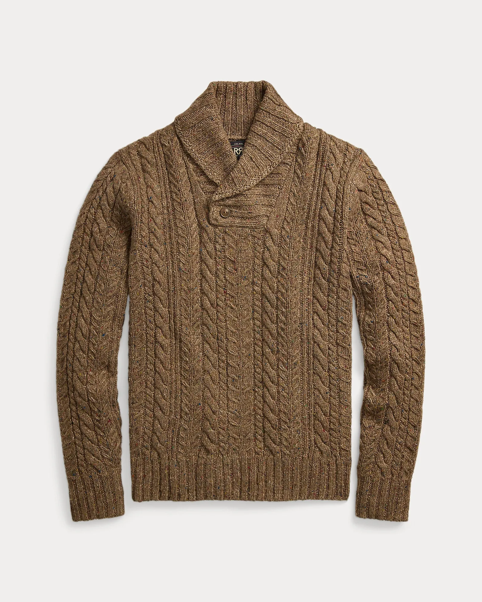 RRL Aran-Knit Shawl-Collar Sweater sold by Cave and Post