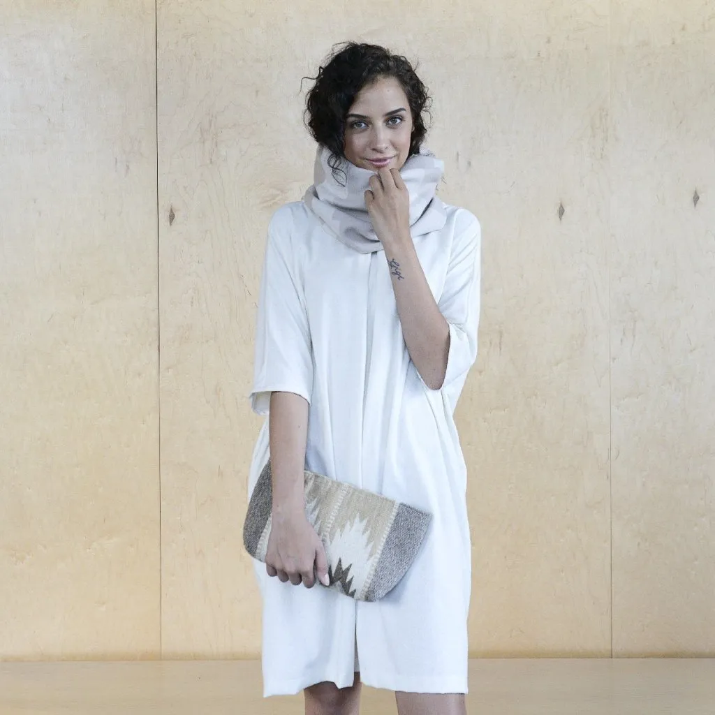 Artisan Made Beige Handwoven Wool Clutch sold by Cave and Post product image thumbnail 5