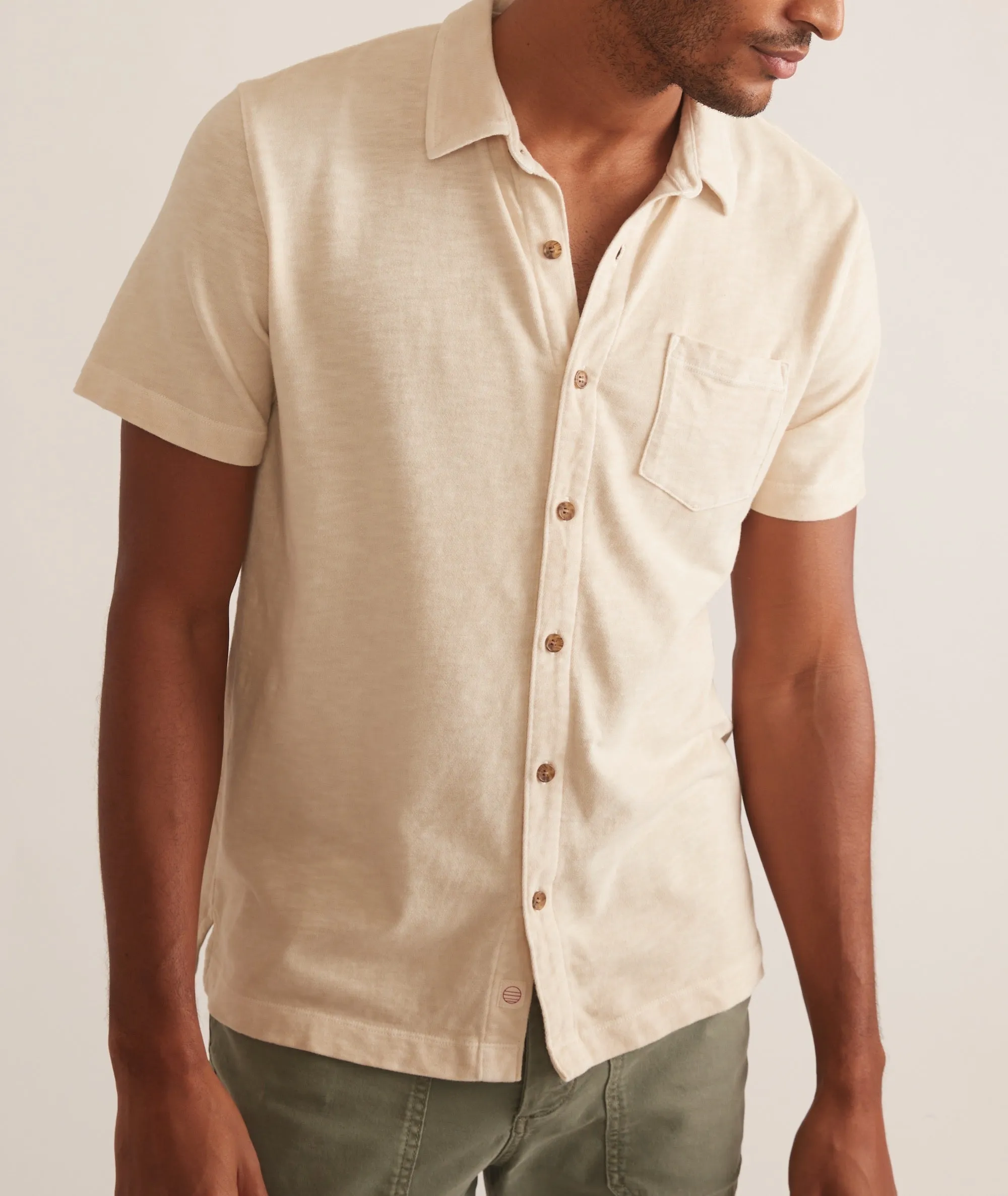 Vintage Heavy Slub Button Down - Sand sold by Cave and Post product image thumbnail 4