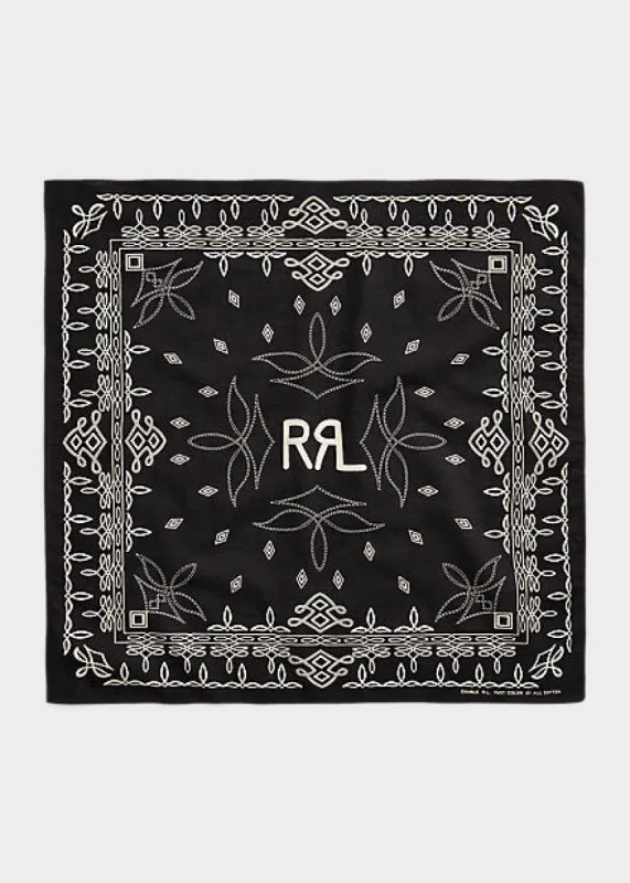 RRL Logo Cotton Bandanna sold by Cave and Post