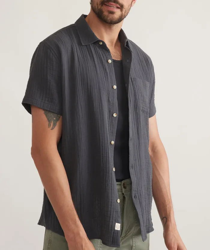 Marine Layer -Crinkle Double Cloth Shirt -India Ink sold by Cave and Post product image thumbnail 3
