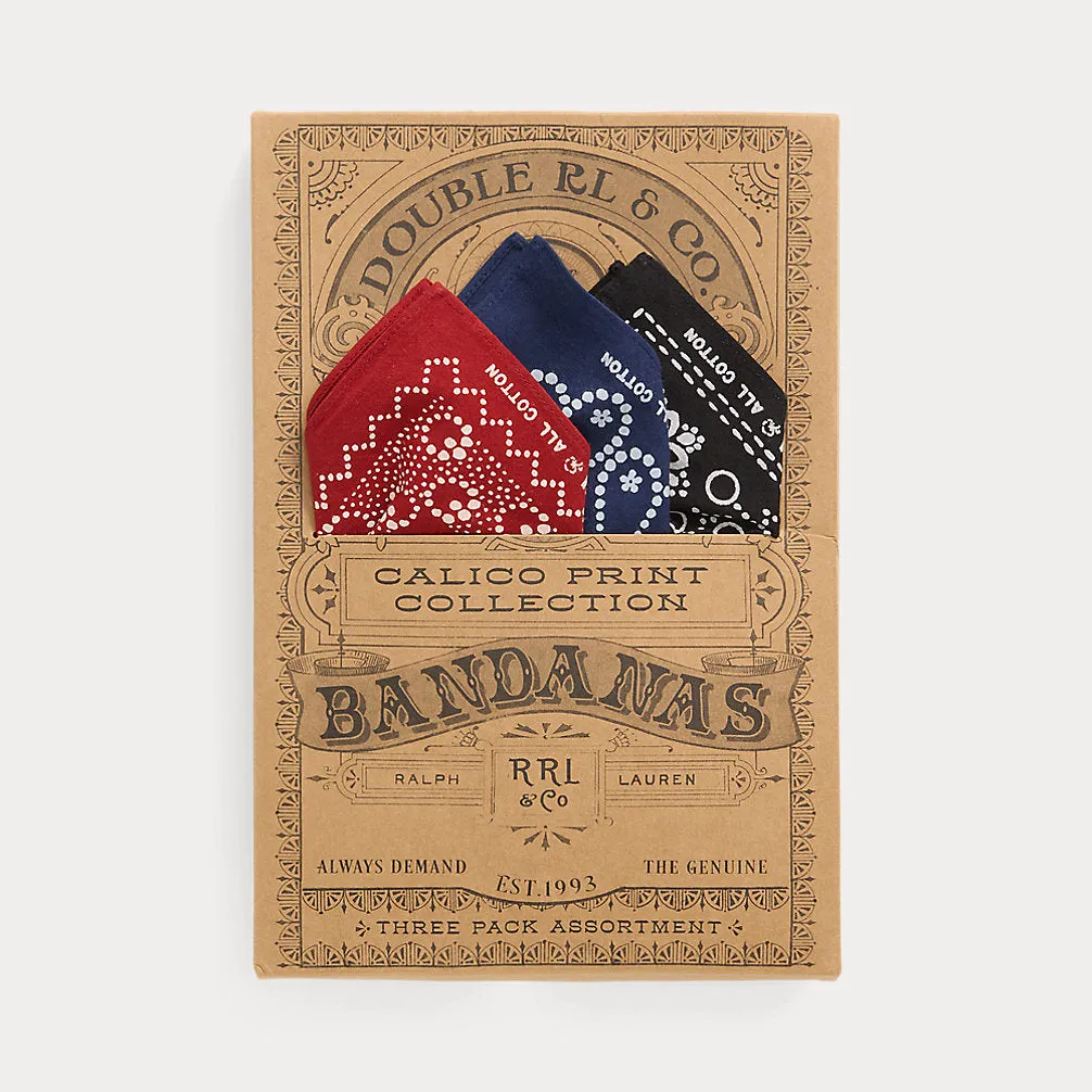 RRL Cotton Bandanna 3-Pack sold by Cave and Post
