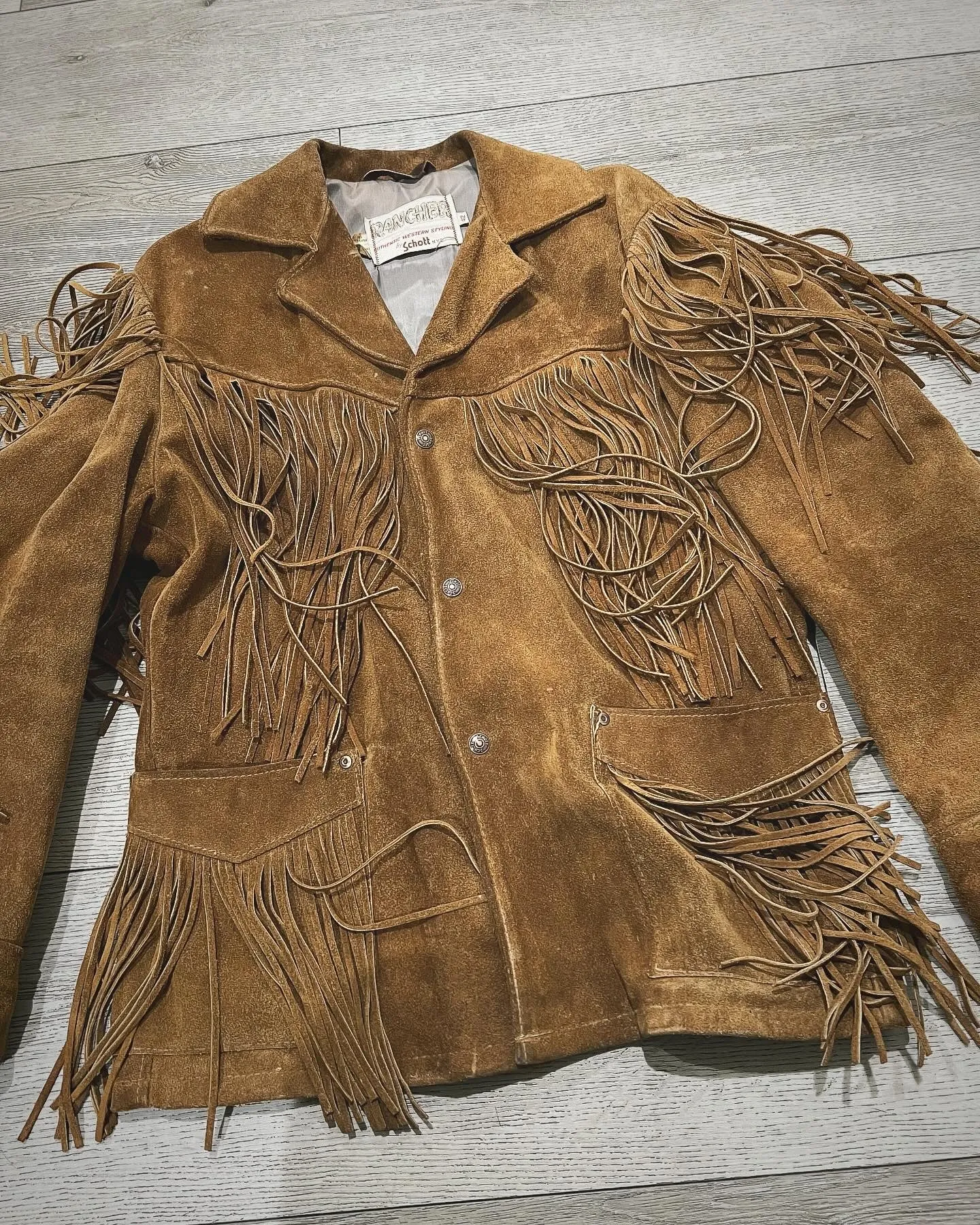 Vintage Schott Men's Suede Fringe Jacket sold by Cave and Post product image thumbnail 2