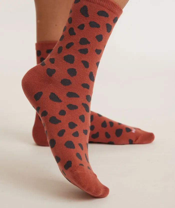 Hi-Ankle Crew Sock in Cheetah sold by Cave and Post product image thumbnail 3
