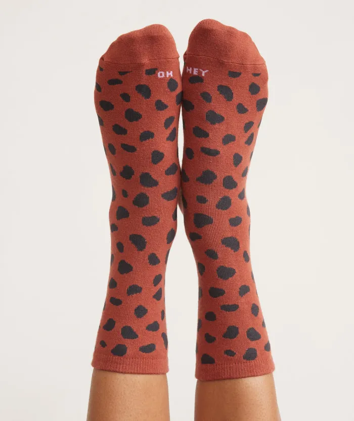 Hi-Ankle Crew Sock in Cheetah sold by Cave and Post product image thumbnail 2
