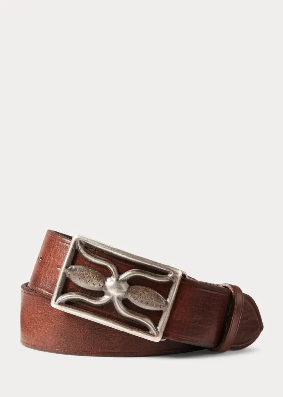 RRL Leather Belt sold by Cave and Post
