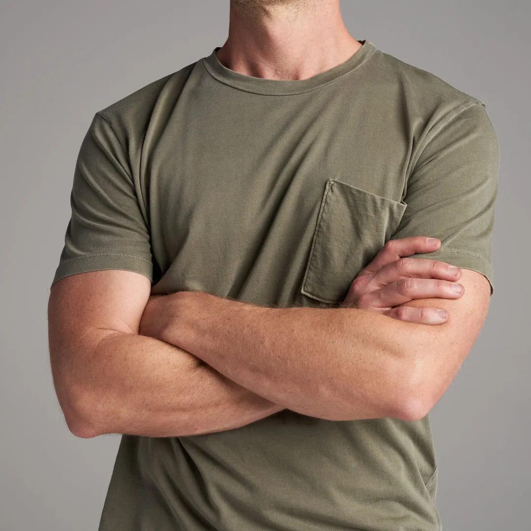 ASHER POCKET TEE - MOSS sold by Cave and Post product image thumbnail 2