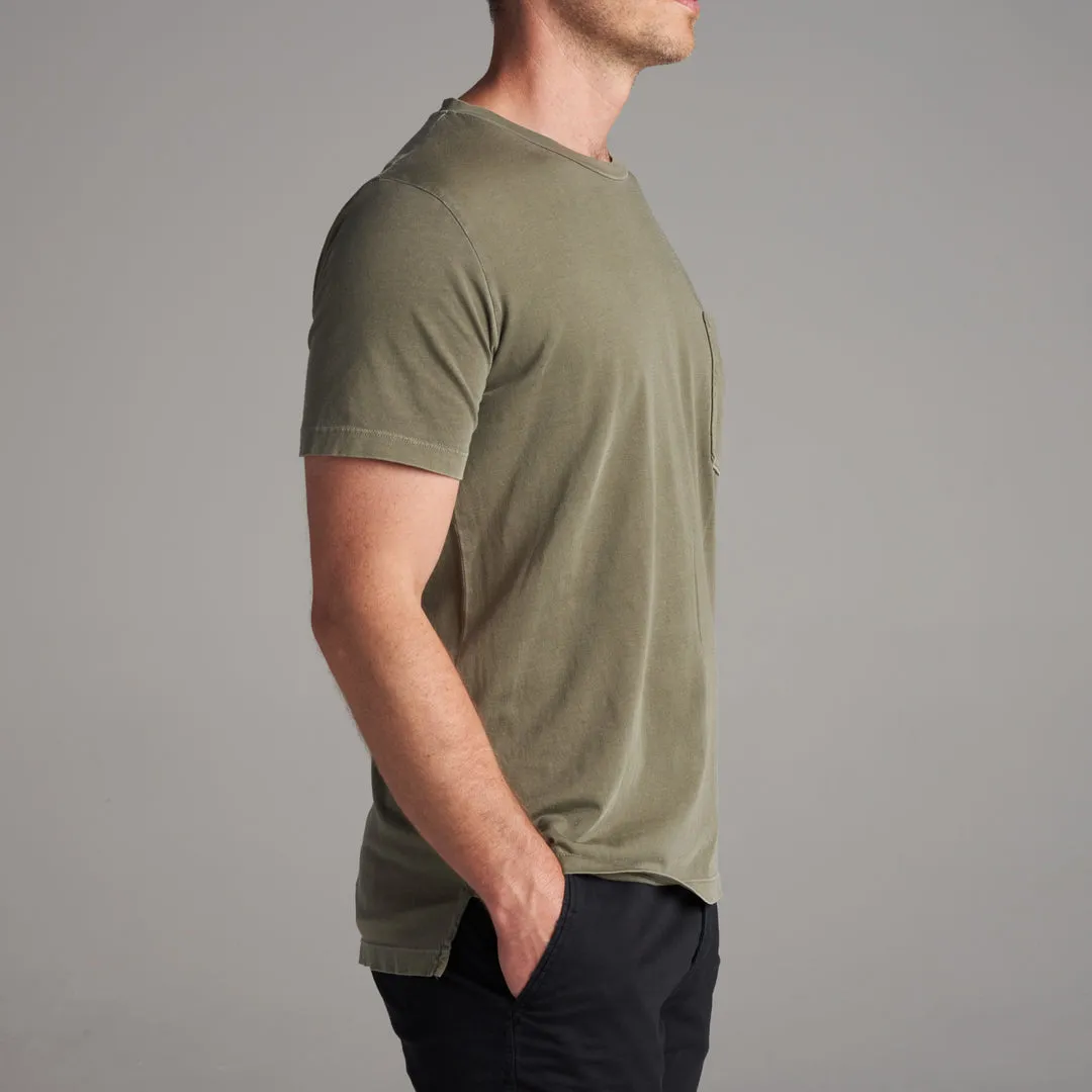 ASHER POCKET TEE - MOSS sold by Cave and Post product image thumbnail 3