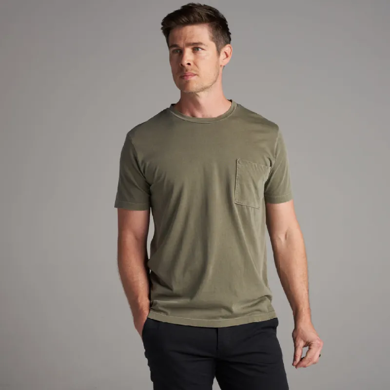 ASHER POCKET TEE - MOSS sold by Cave and Post