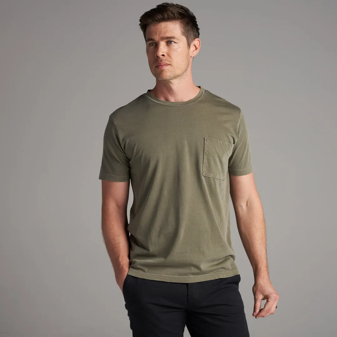 ASHER POCKET TEE - MOSS sold by Cave and Post