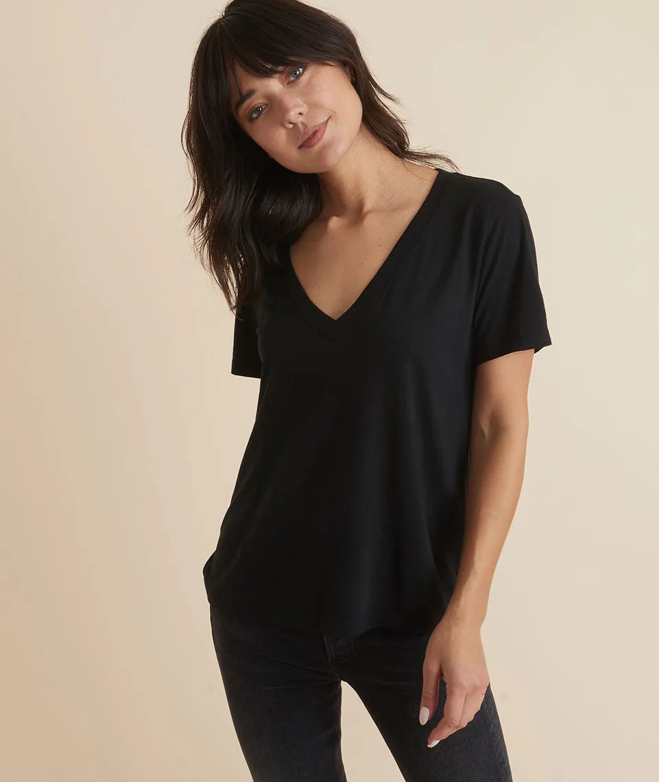 Boyfriend V-Neck in Black sold by Cave and Post