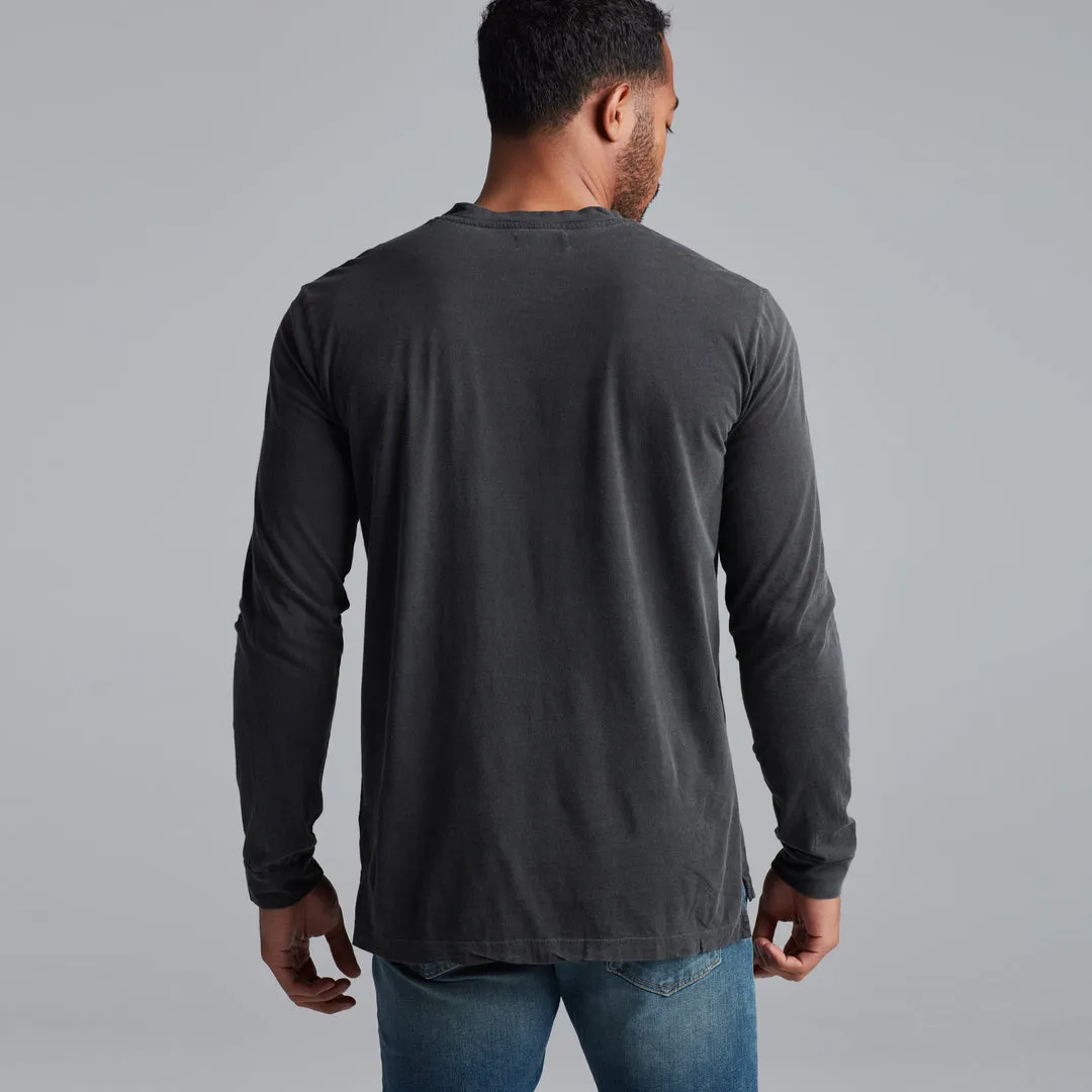 ASHER LONG SLEEVE POCKET TEE - FADED BLACK sold by Cave and Post product image thumbnail 4