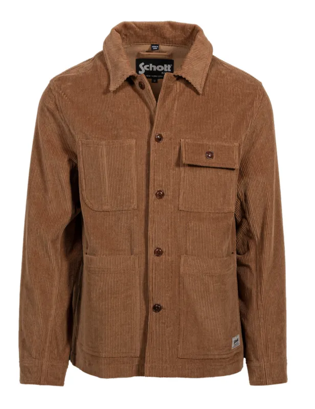Schott 30" 7 Wale Corduroy Chore Jacket - Tobacco made by Schott NYC